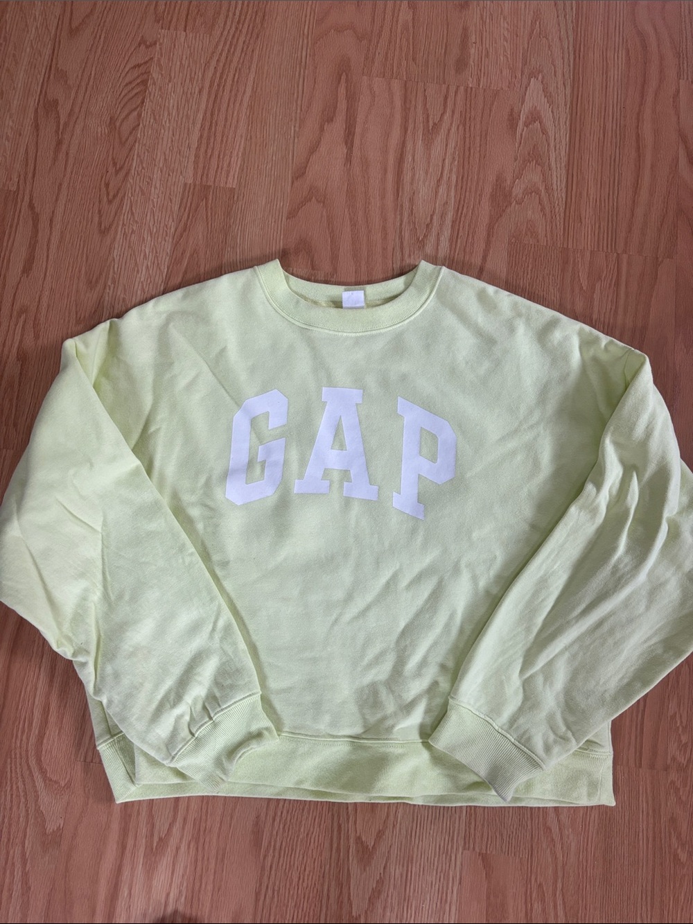 Neon green cropped GAP sweatshirt